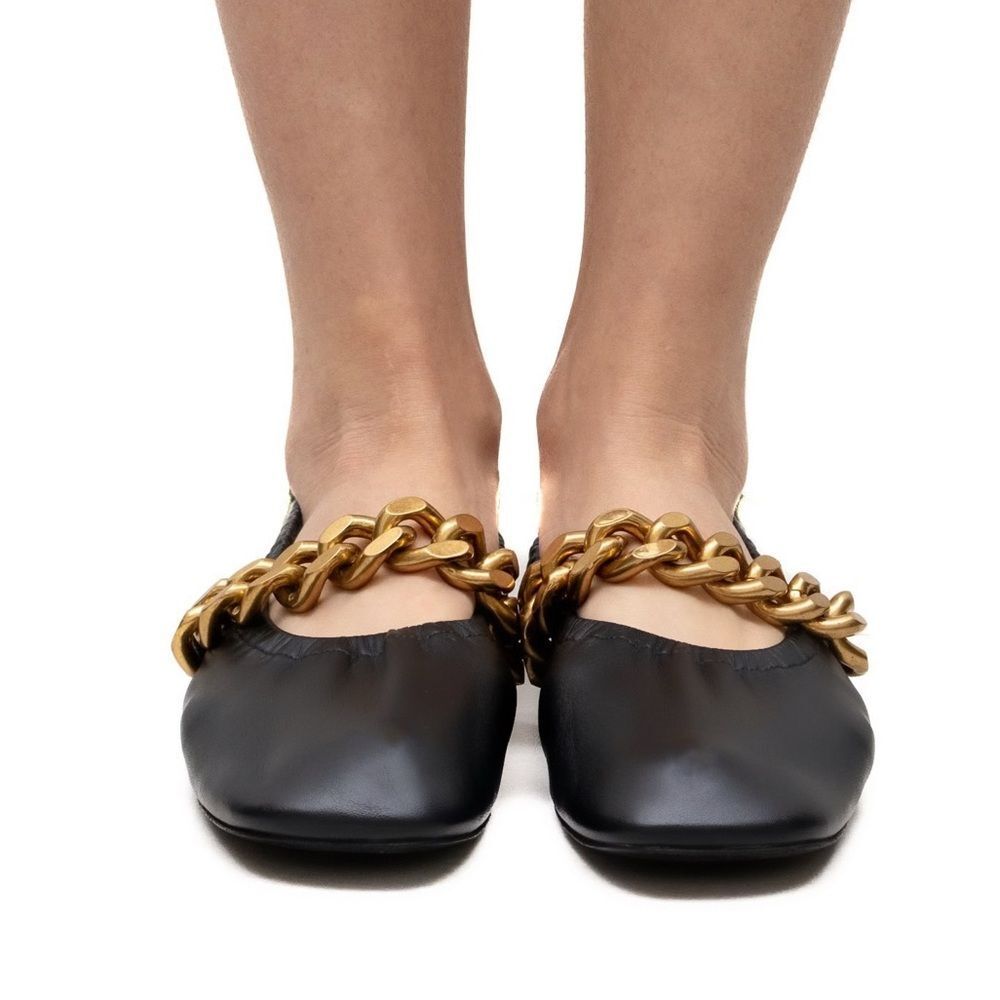 Stella McCartney Falabella Chain-Detail Ballerina Flats 38.5 | US 8